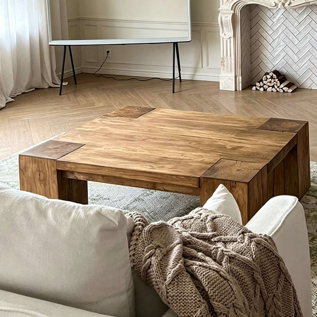 Ezra Natural Wood Chunky Coffee Table