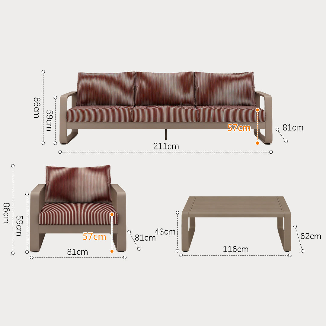Arden Clay Frame Outdoor Seating Set