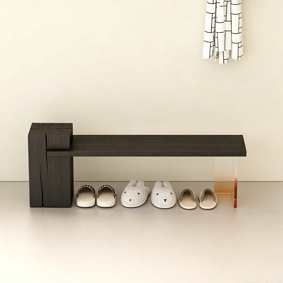 Cruz Amber Gradient Acrylic And Dark Wood Shoe Bench