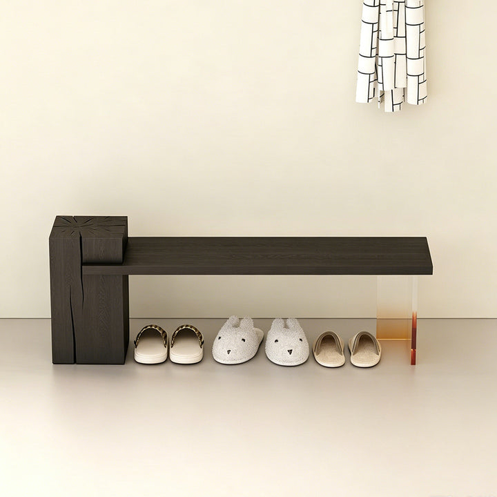 Cruz Amber Gradient Acrylic And Dark Wood Shoe Bench