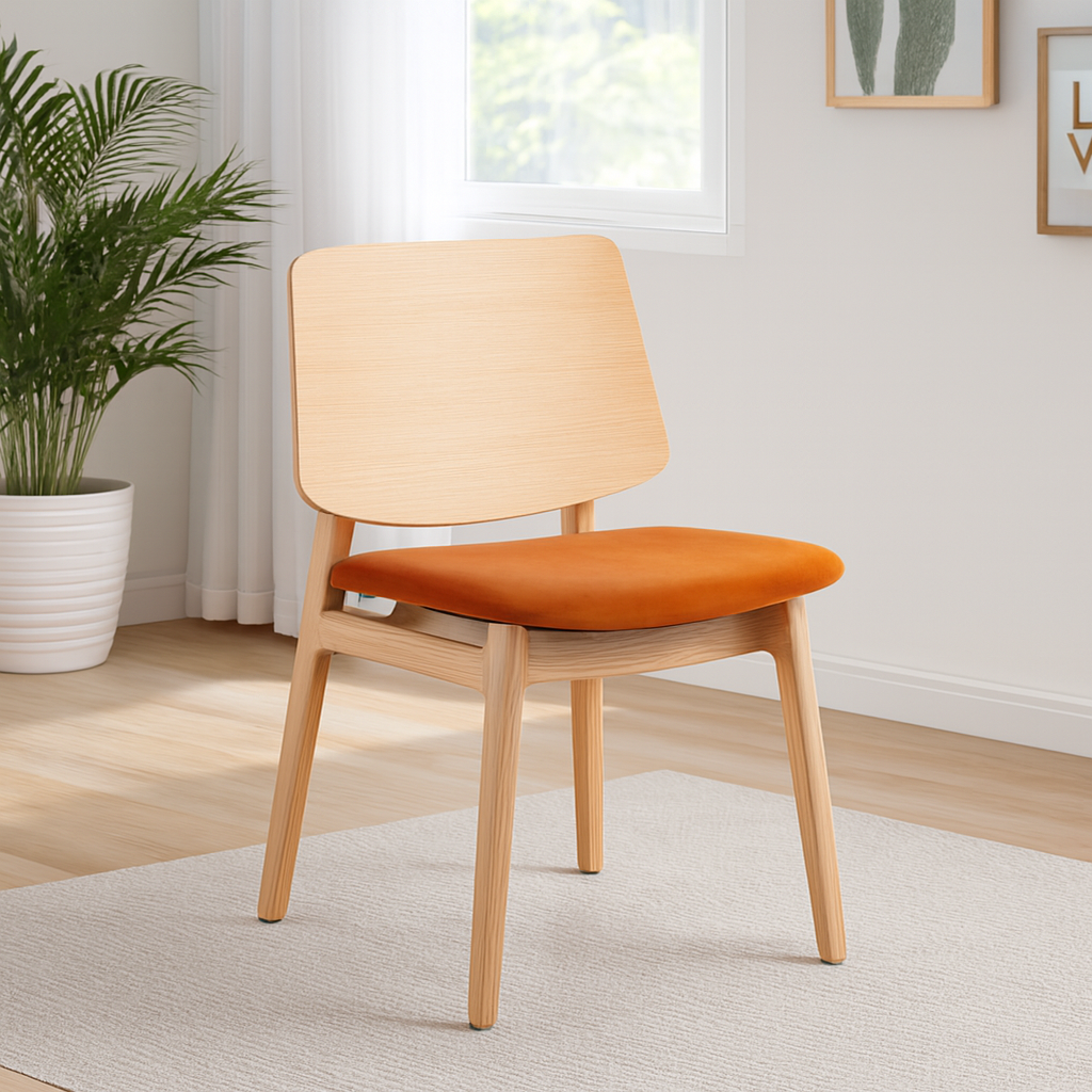High Quality Modern Solid Wood Dining Chairs Ash Timber Durable Solid Wood Chair for Living Room and Hotel lifestyle scene image