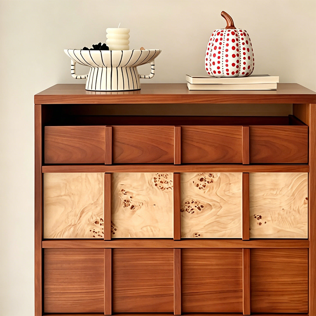Rowan Walnut & Burlwood Tall Chest