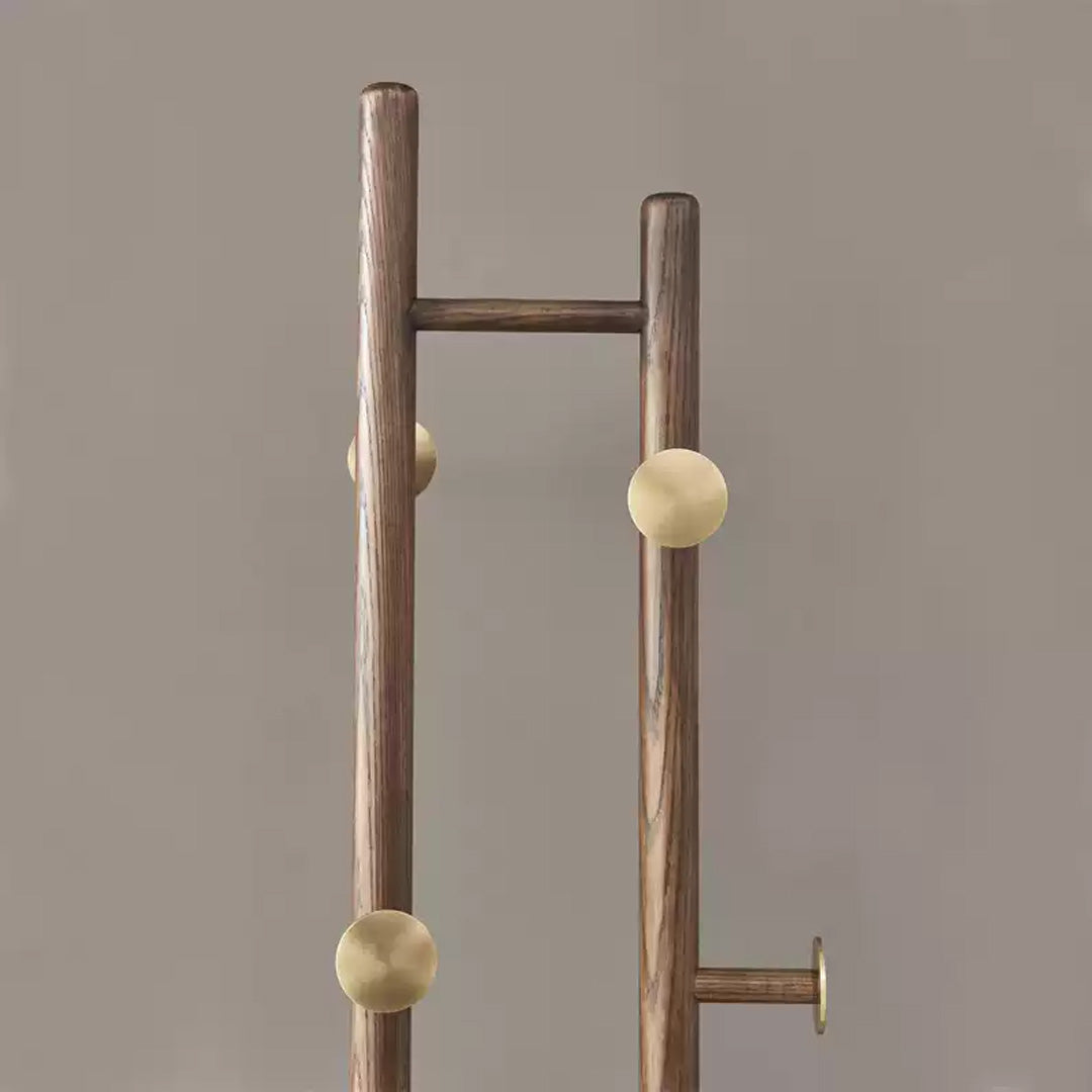 Hawthorne Walnut And Brass Coat Stand