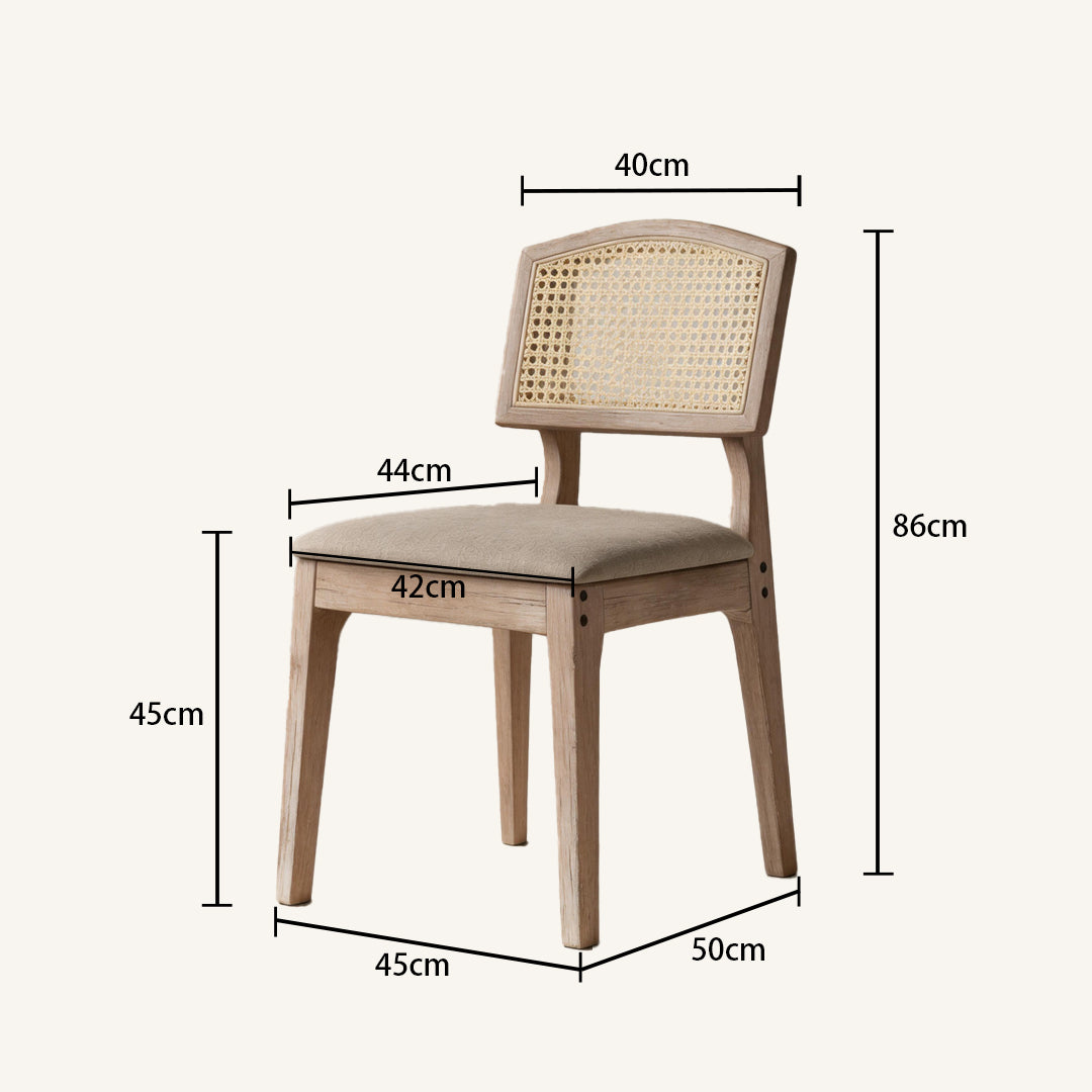 Nolan Natural Oak Cane Back Dining Chair,Wood