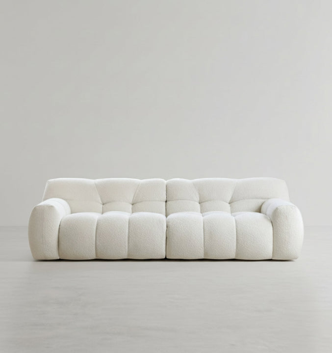 Cora Cloud Two / Three Seater Sofa, Boucle - oblong extending dining table