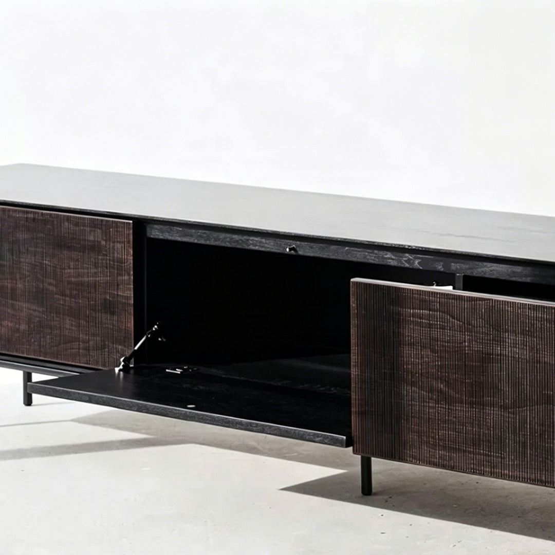 Reuben Matte Black Low Storage Unit