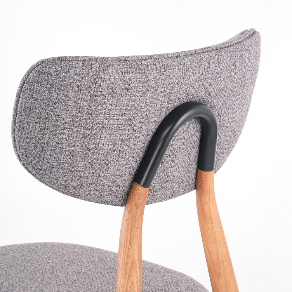 Arden Grey Fabric And Natural Wood Dining Chair