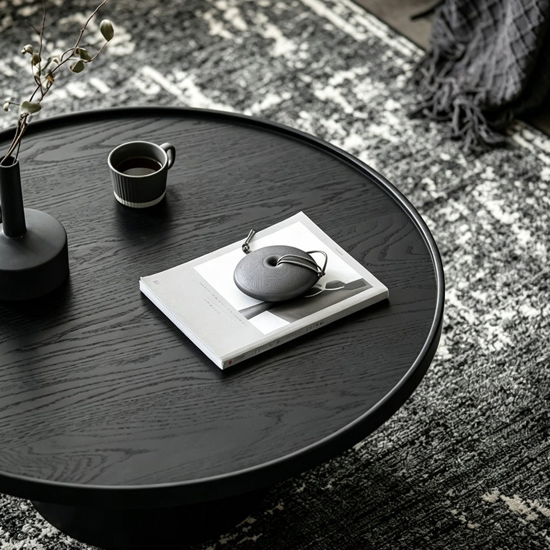 Emmett Matte Black Round Coffee Table