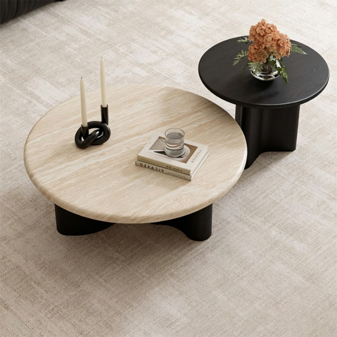Jim Black Base & Stone Top Coffee Table Set