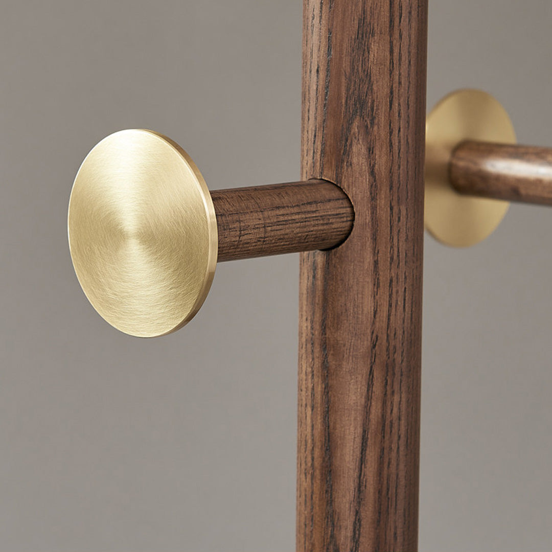 Hawthorne Walnut And Brass Coat Stand