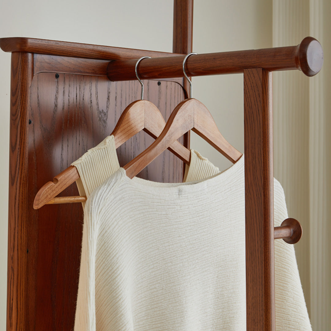Truman Walnut Wood Freestanding Mirror With Storage