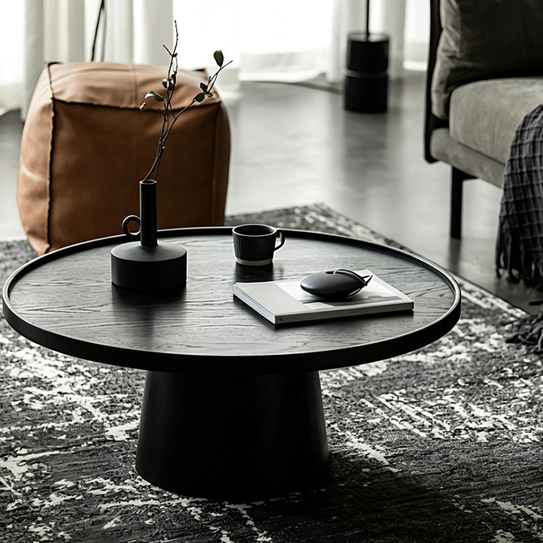 Emmett Matte Black Round Coffee Table