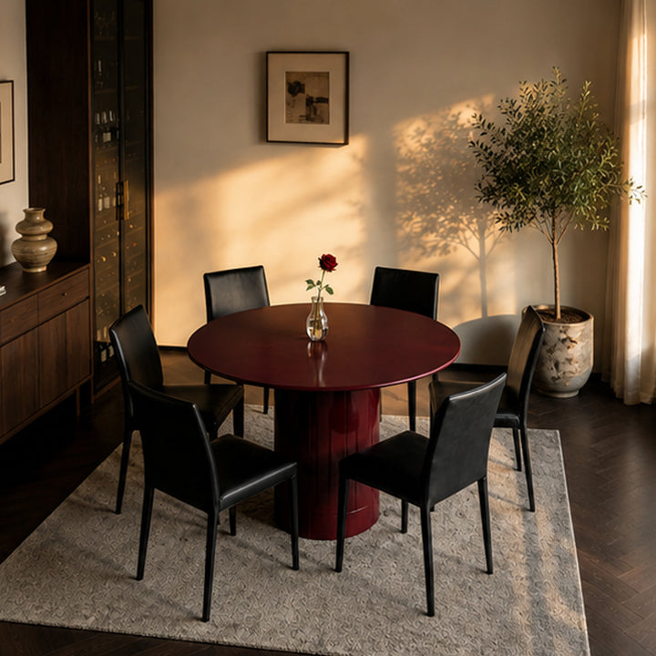 Laurel Gloss Burgundy Round Dining Table