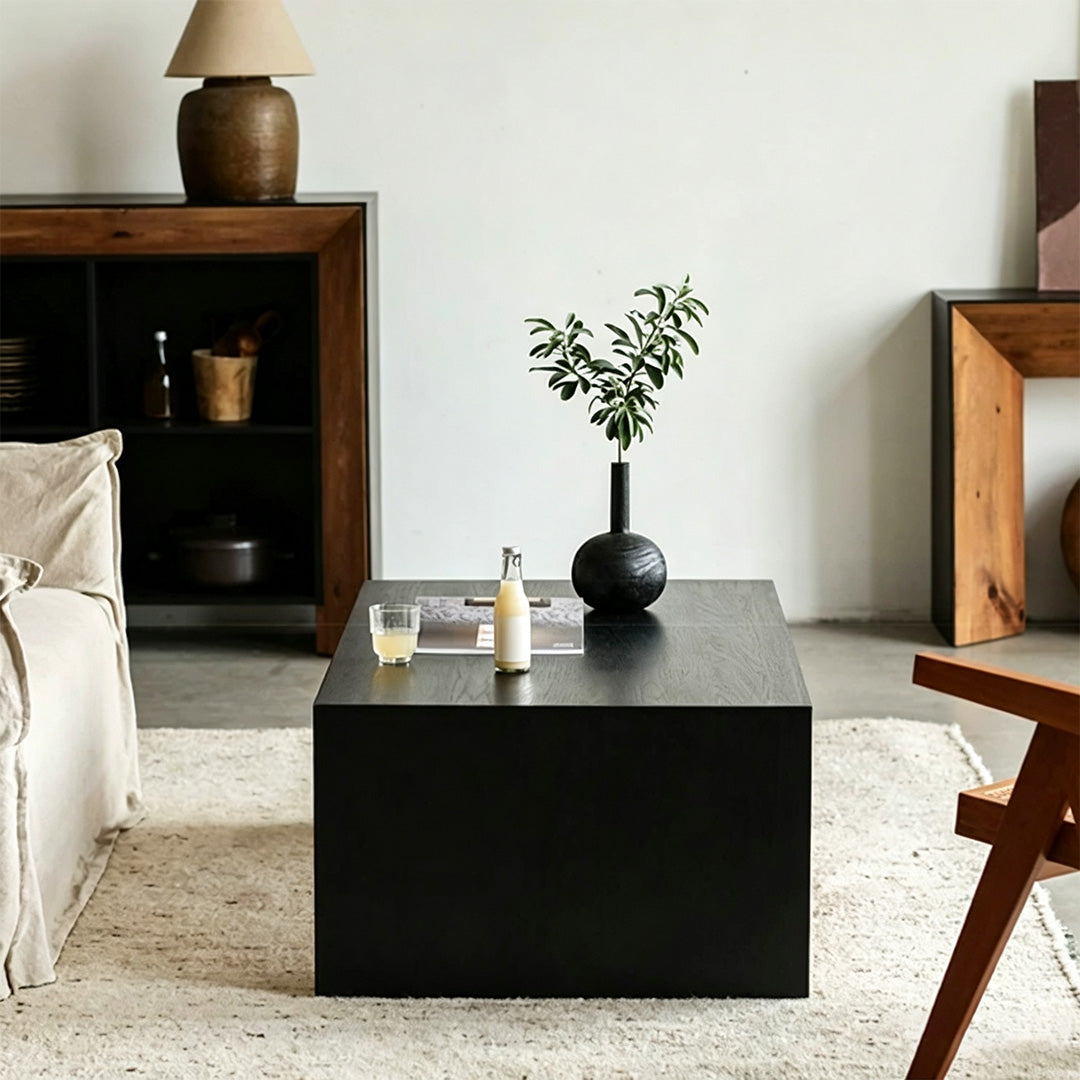 Hamish Matte Black Cube Coffee Table