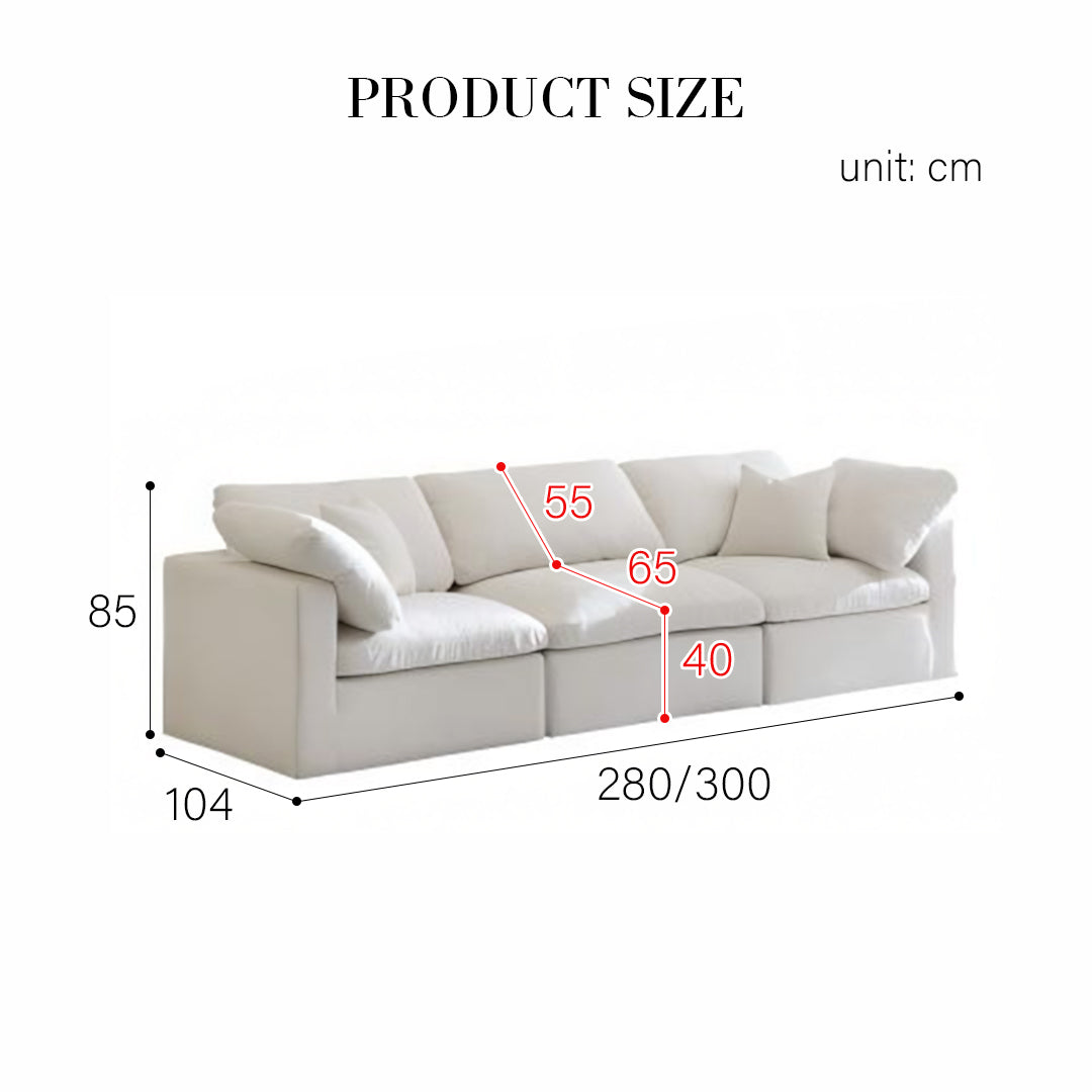Farid Two Seater, Three Seater Sofa, Modular Sofa, White Linen-Weilai Concept