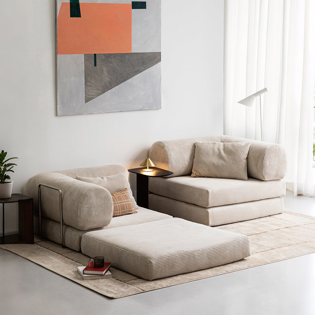 Bacardi Foldable Lazy Sofa Bed For Lounging, Corduroy - sofa beds single chair bed