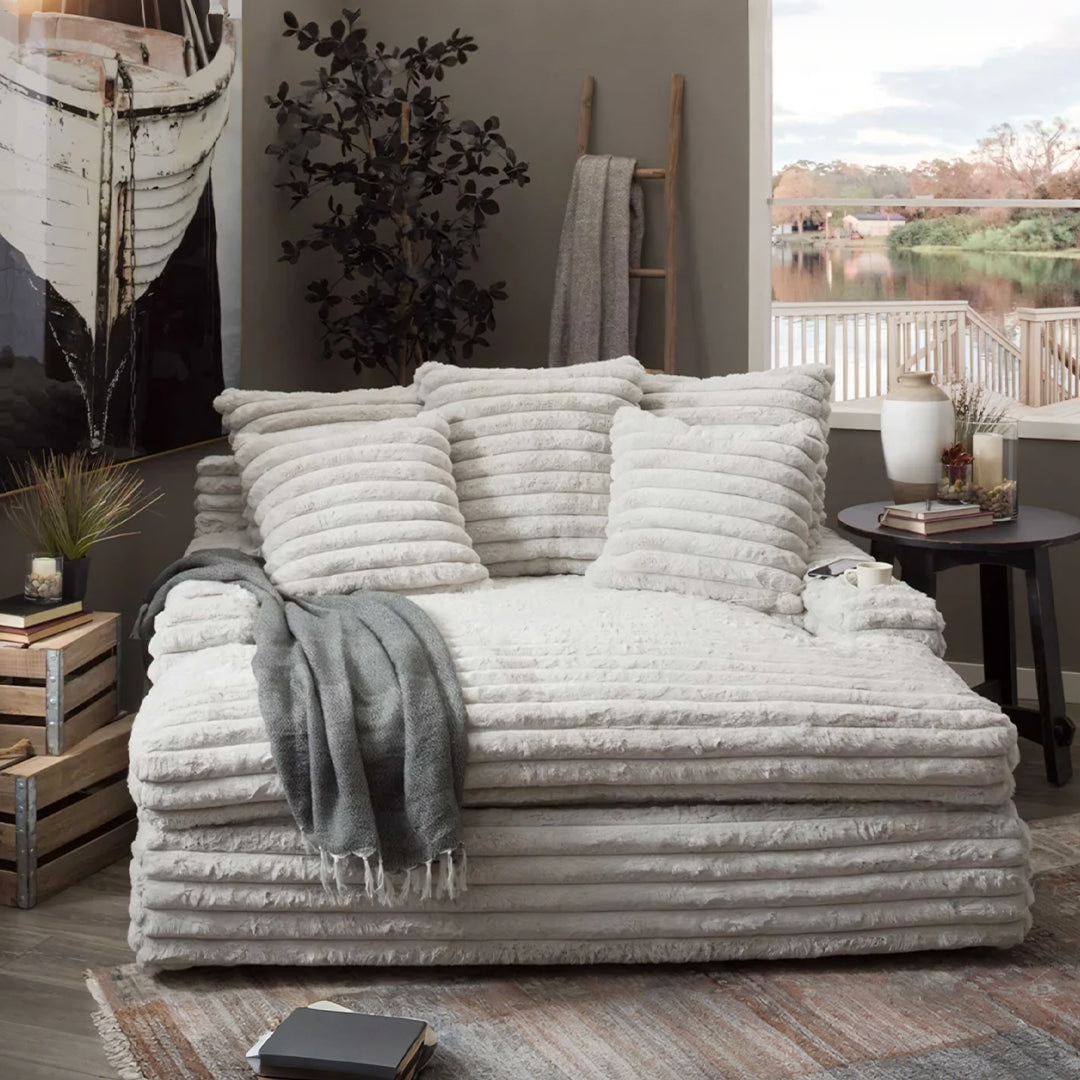 Detail view of Echeverría Bean Bag Sofa, Day Bed Chaise, Armchair, Corduroy with corner sofa bes