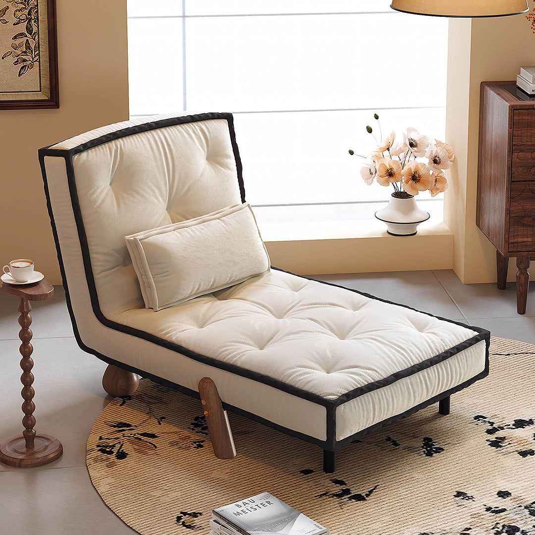 Lumina Single Sofa Bed, Velvet, side view of clic clac sofa bed double