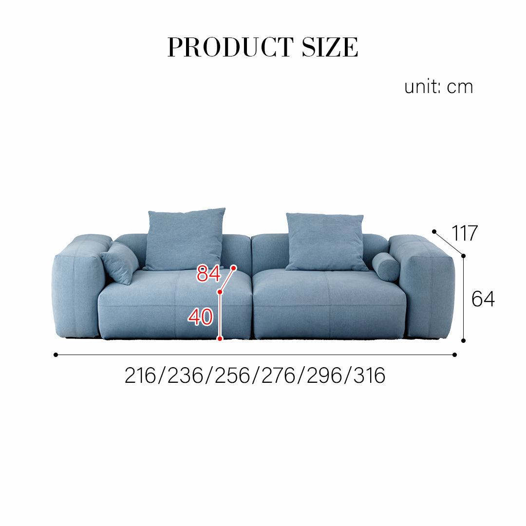 Gagnon Modular Sofa, Two Seater Sofa, Blue-Weilai Concept