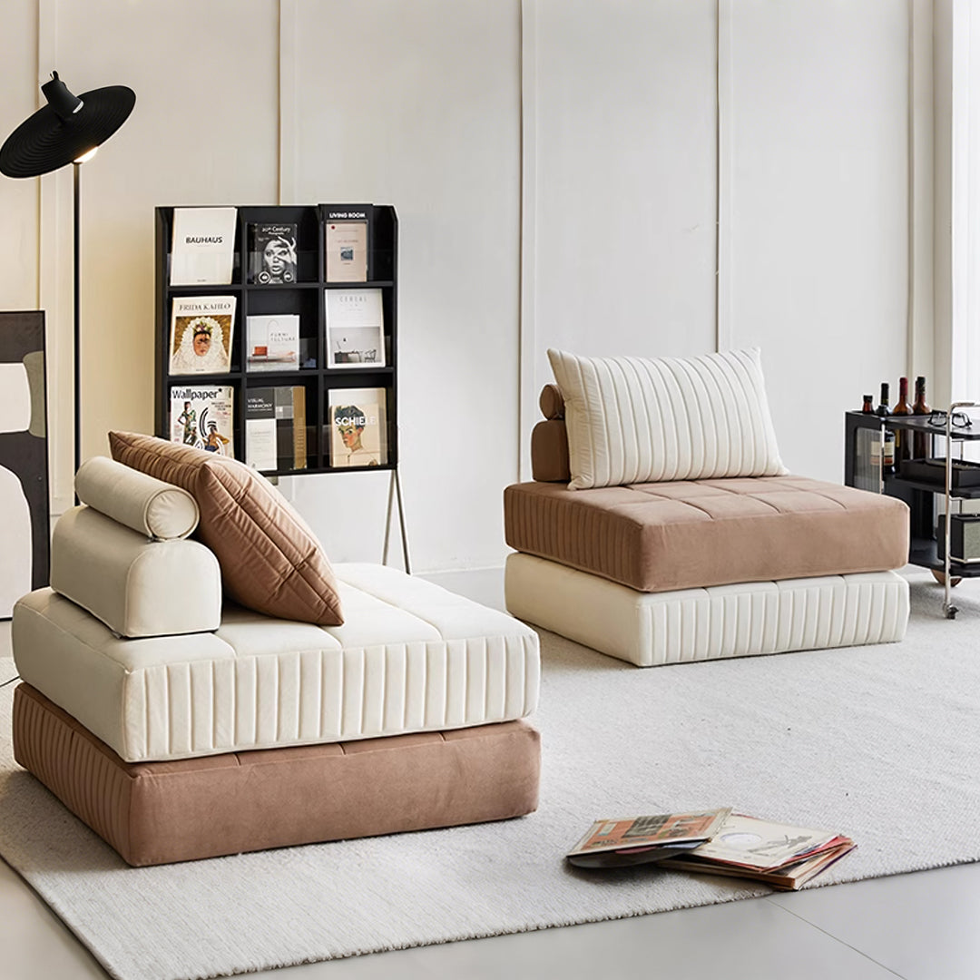 Thorne Lazy Sofa Bed, Single Sofa Bed, Leathaire, side view of sofa bed orange