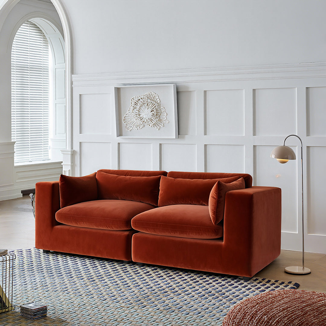 Makhmudov Loveseat Sofa, Two Seater Sofa, Velvet-Weilai Concept