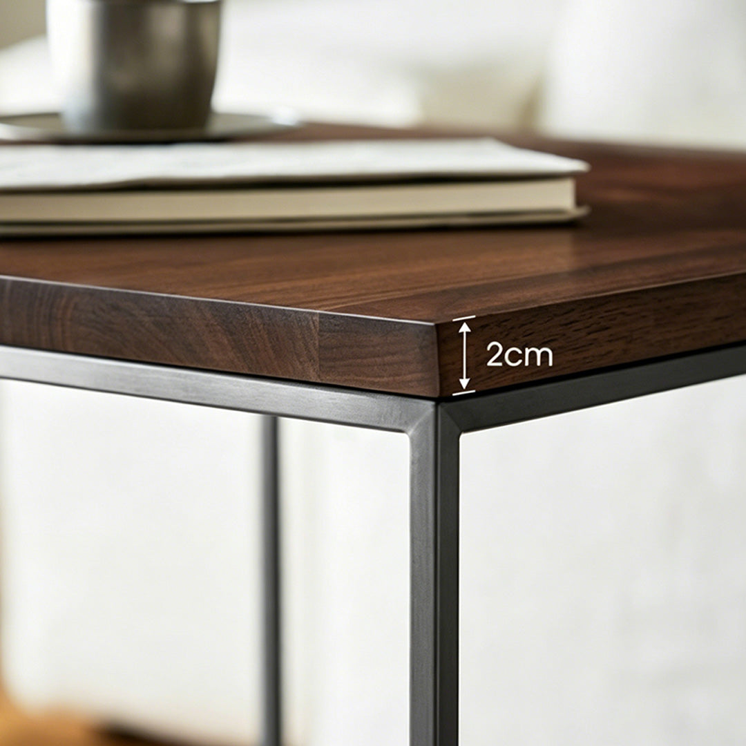 Barnaby Walnut And Metal Side Table