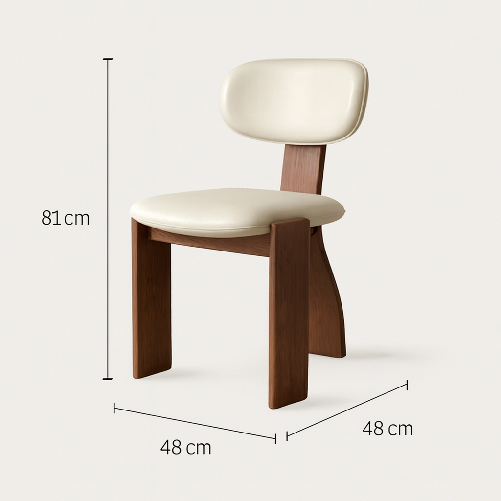 Italian-style new solid wood dining chair, home-use backrest chair product dimensions image