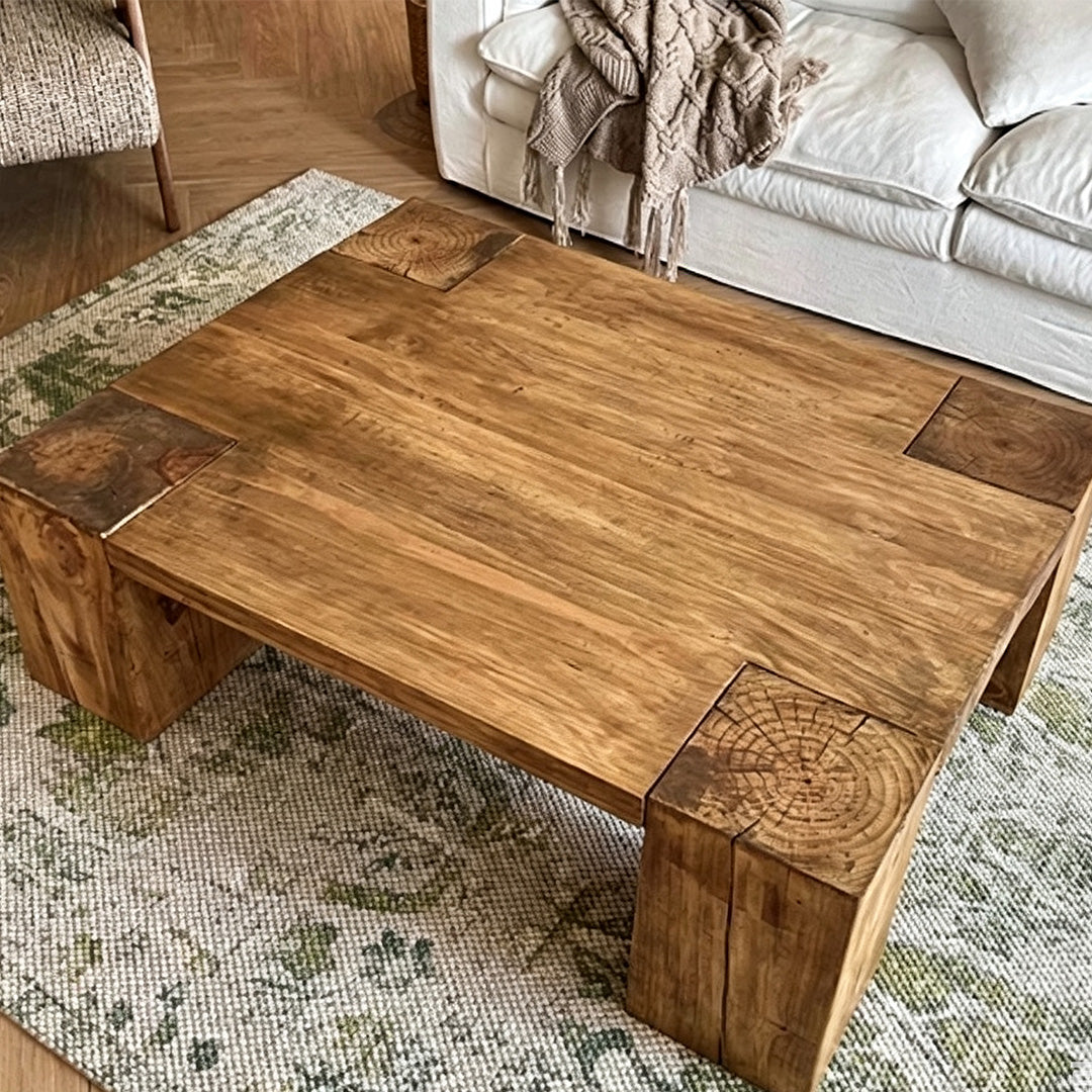 Ezra Natural Wood Chunky Coffee Table