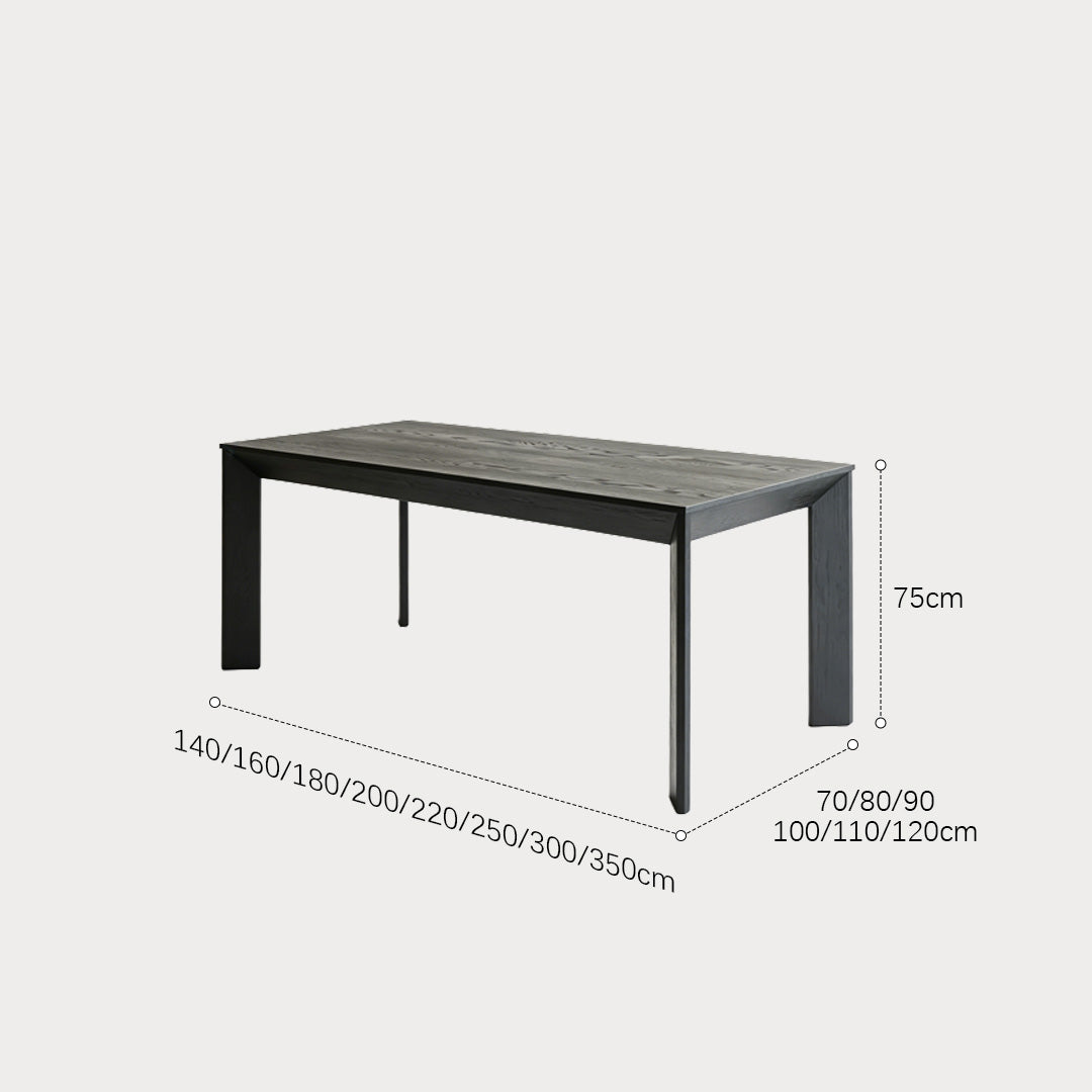 Damon Matte Black Wood Dining Table