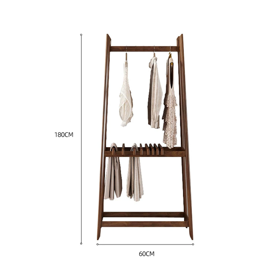 Ninette Walnut Finish Free-standing Garment Rack
