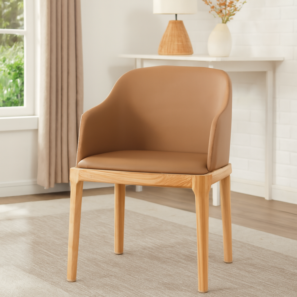 Factory Direct Sales of New Solid Wooded Modern Luxury Dining Chair Soft Bag Design Armrest Coffee Shop Hotel Negotiation Chair lifestyle scene image