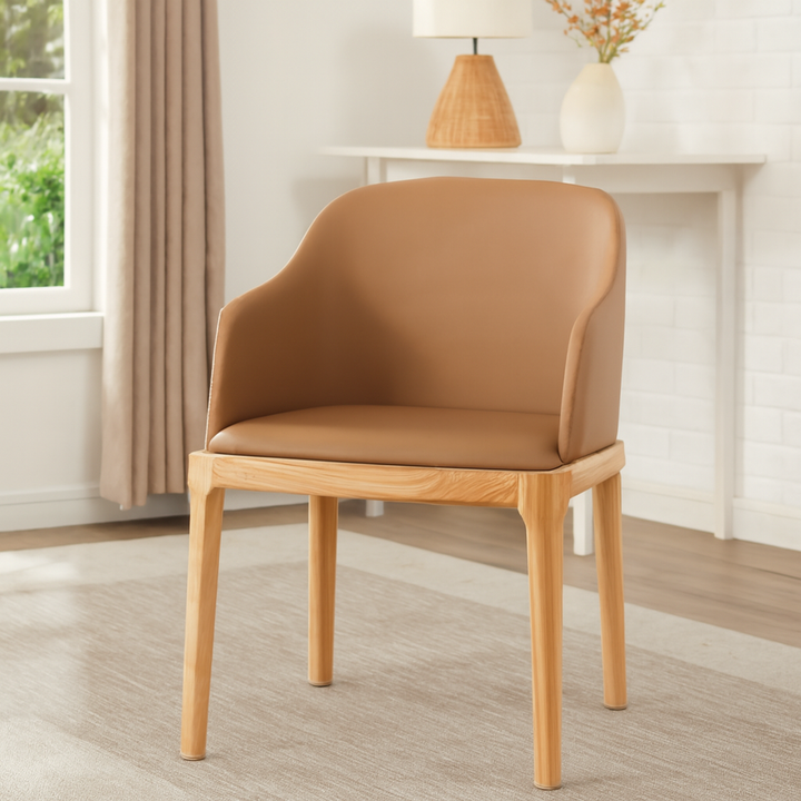 Factory Direct Sales of New Solid Wooded Modern Luxury Dining Chair Soft Bag Design Armrest Coffee Shop Hotel Negotiation Chair lifestyle scene image