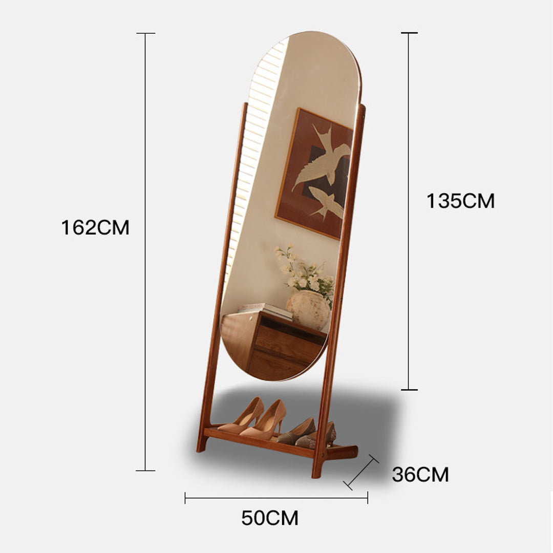 Maribel Walnut Frame Freestanding Mirror