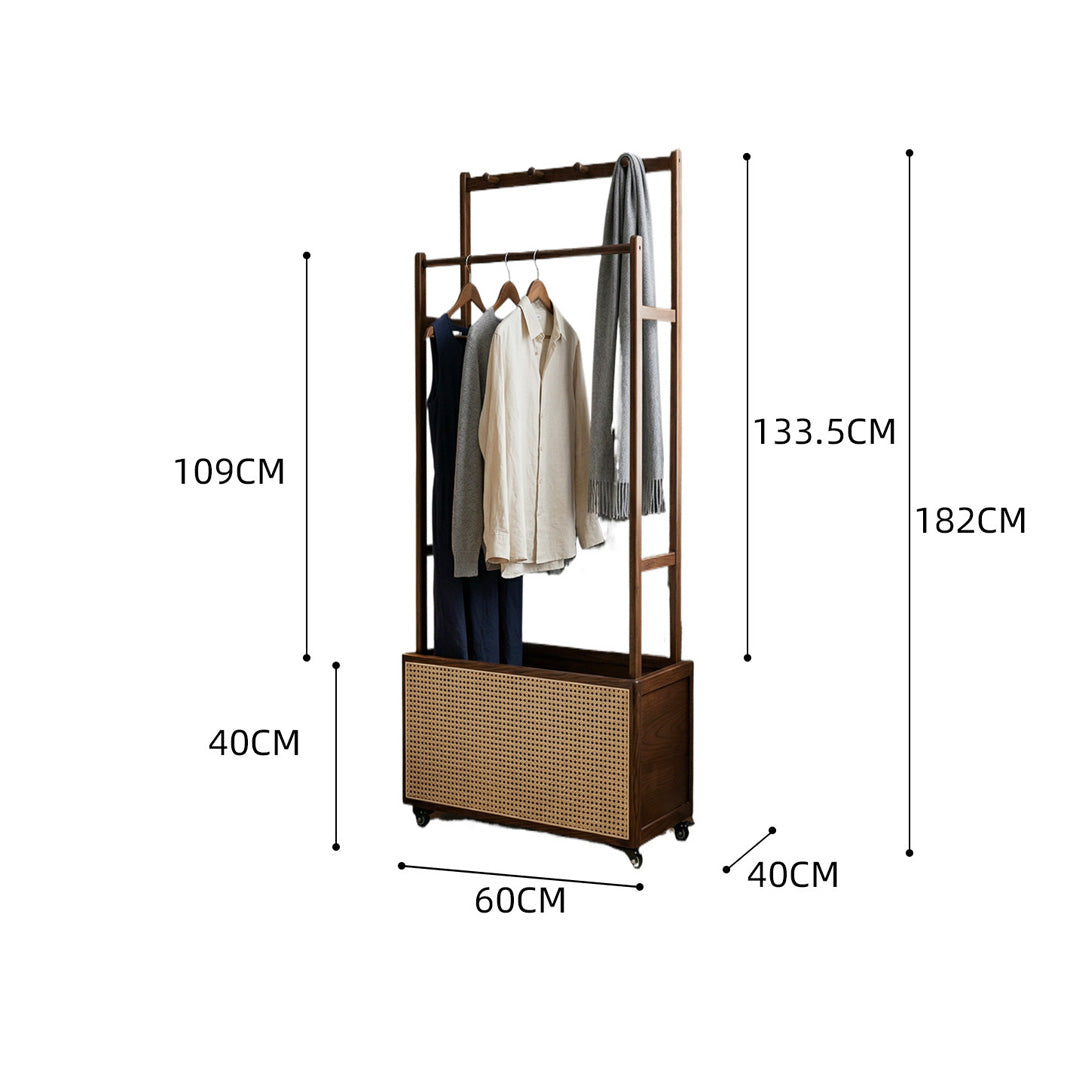Victoire Walnut Finish Freestanding Coat Rack