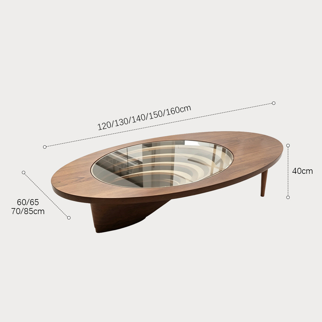 Kian Walnut Glass Inlay Coffee Table