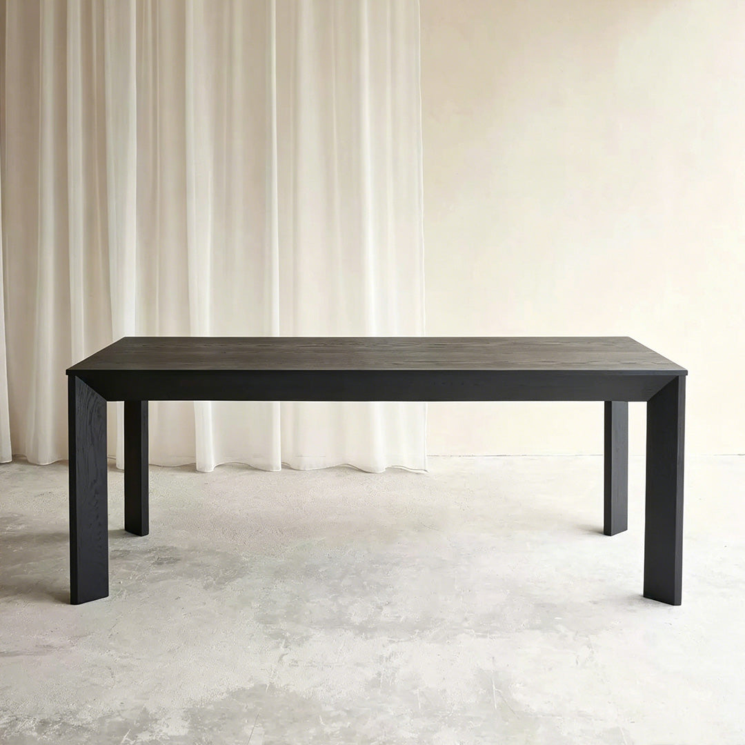 Damon Matte Black Wood Dining Table