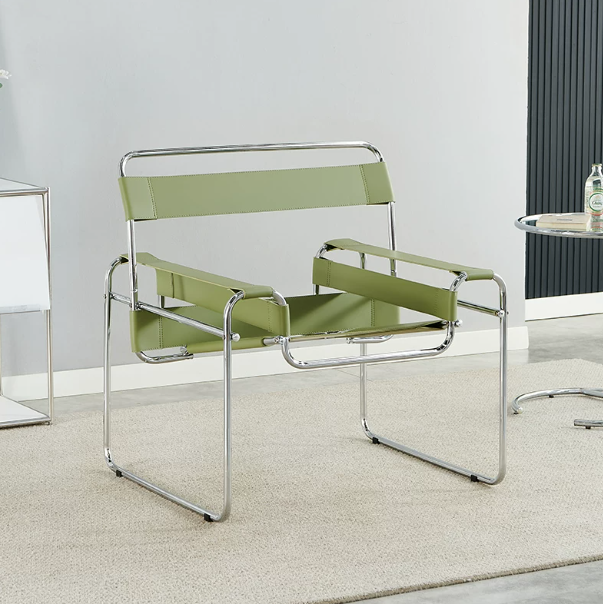 Wassily Chair, Retro Industrial Style, Bauhaus Casual Single Chair, Saddle Leather Chair