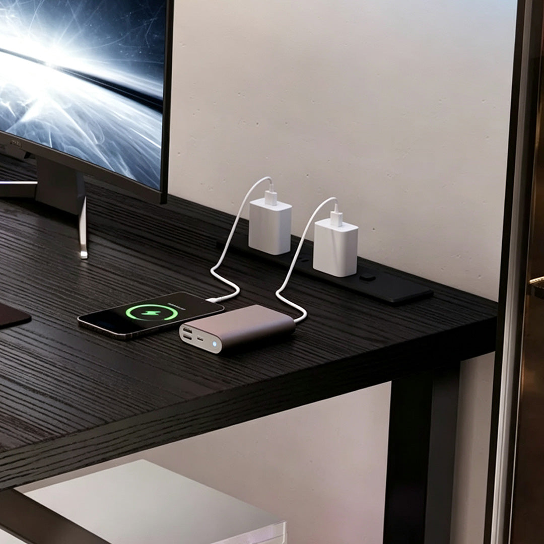 Hayden Walnut Finish Dual Monitor Desk