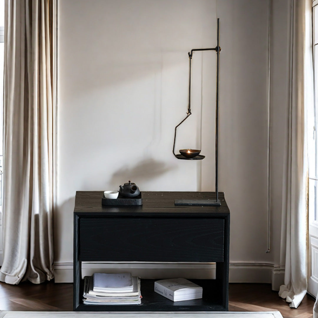 Wesley Black Wood Bedside Table