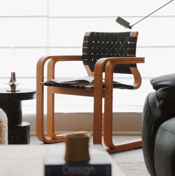 Vintage Style Woven Solid Wood Chair With Retro Backrest