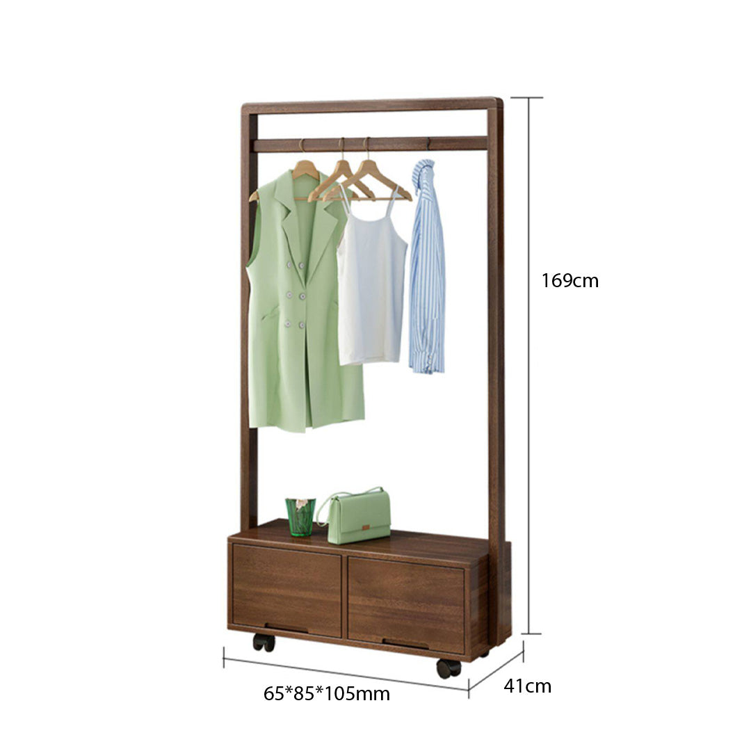 Ashford Walnut Finish Standing Clothes Rack