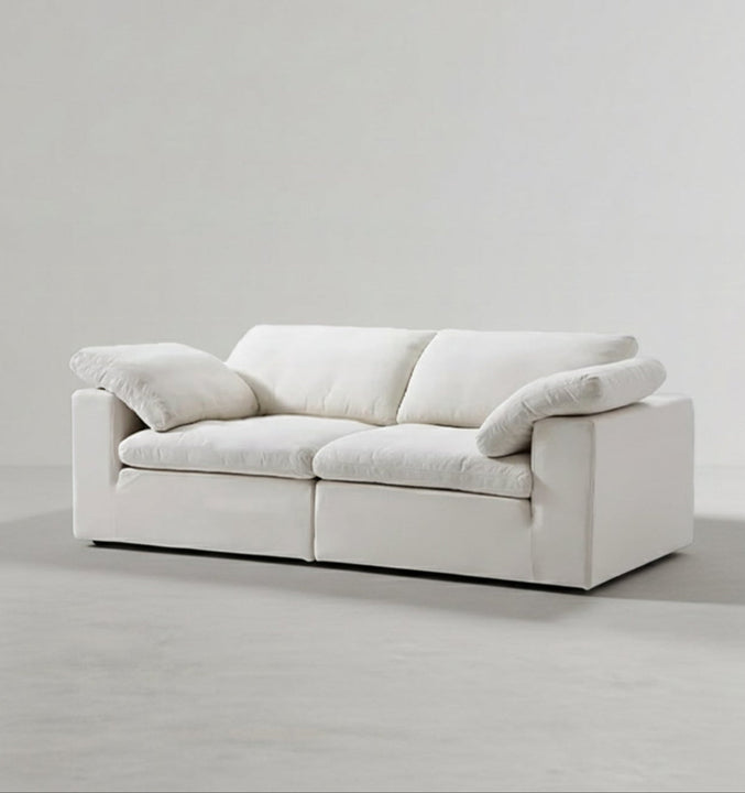 Farid Two Seater, Three Seater Sofa, Modular Sofa, White Linen-Weilai Concept