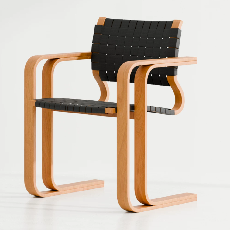 Vintage Style Woven Solid Wood Chair With Retro Backrest