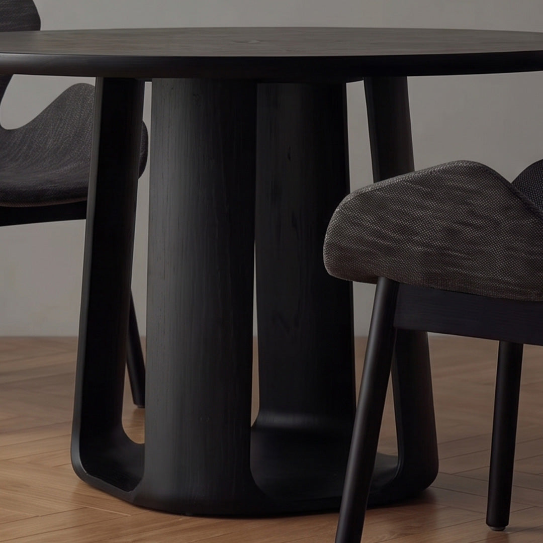 Landon Matte Black Round Dining Table
