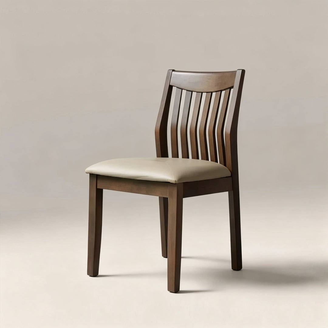 Haven Walnut Frame Cream Upholstered Dining Chair,Wood