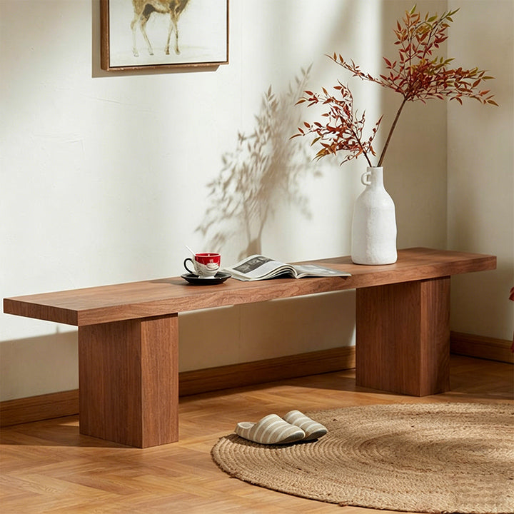 Donnie Walnut Finish Wooden Bench