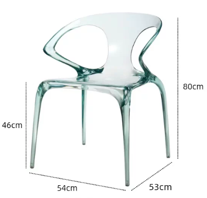 Acrylic transparent chair, home dining chair, Nordic creative design crystal chair, AVA chair, light luxury backrest chair.