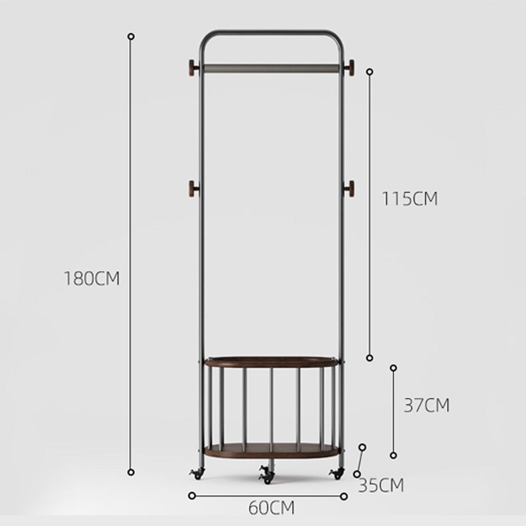 Darven Bronze Metal And Wood Garment Rack