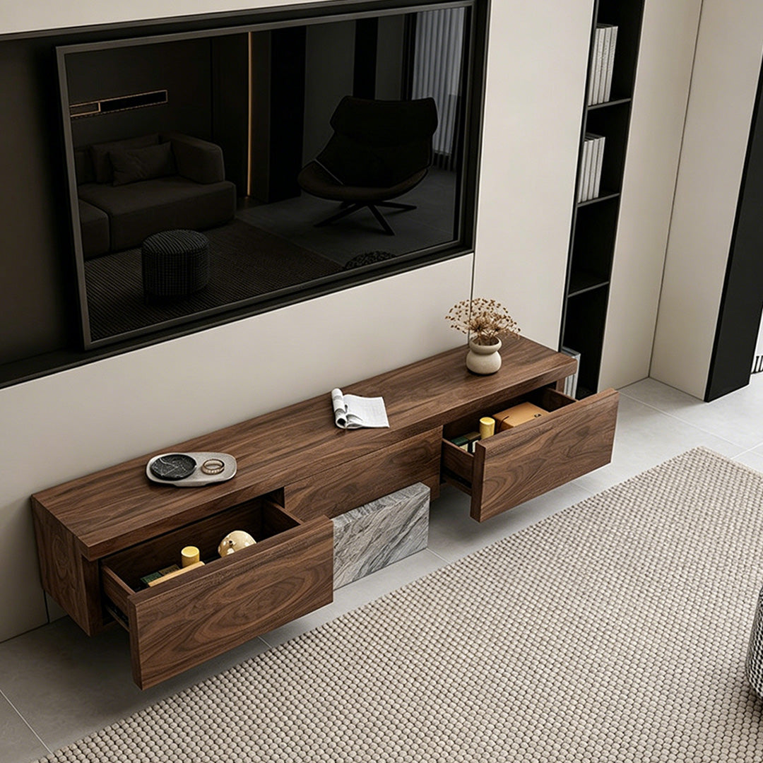Harvey Walnut Wall-mounted TV Unit