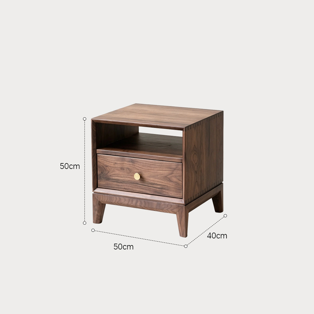 Elowen Walnut Wood Carved Bed Frame